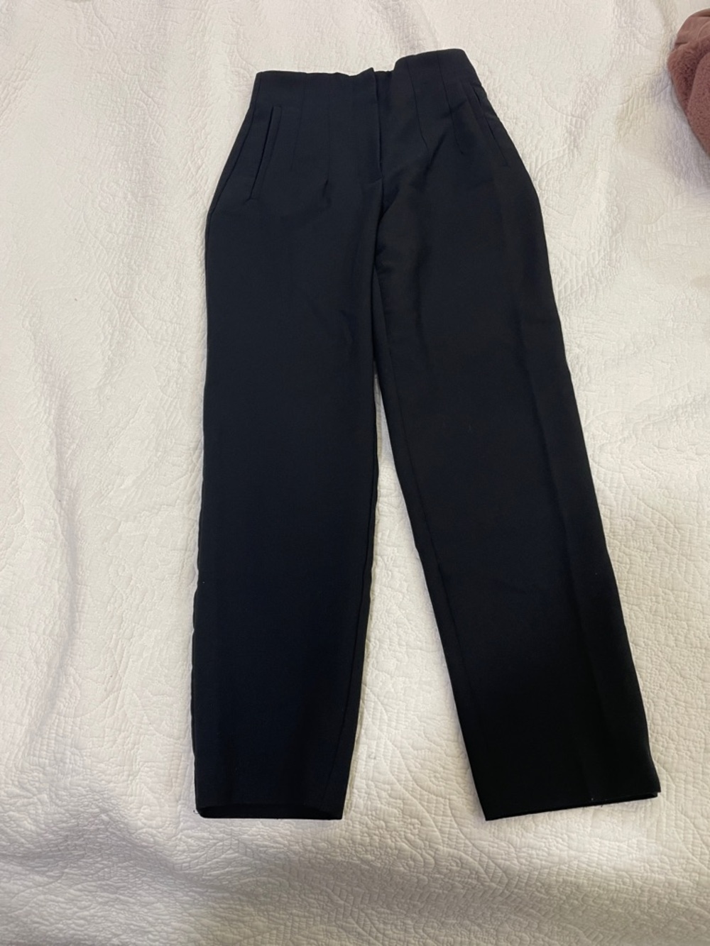 Zara Black High-Waist Tailored Trousers